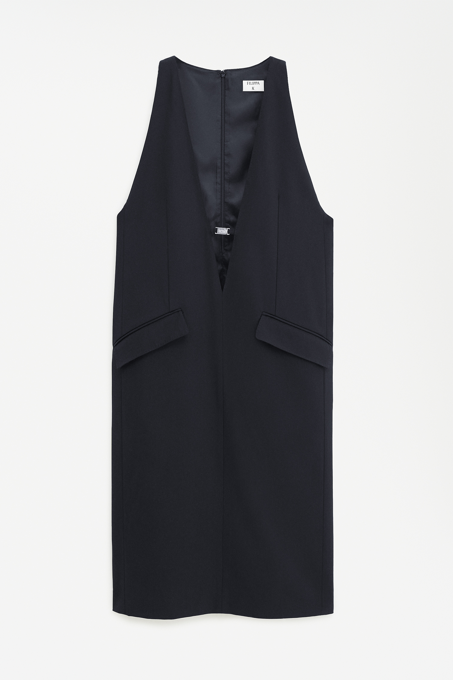 Filippa K Tailored Wool V-neck Dress In Black